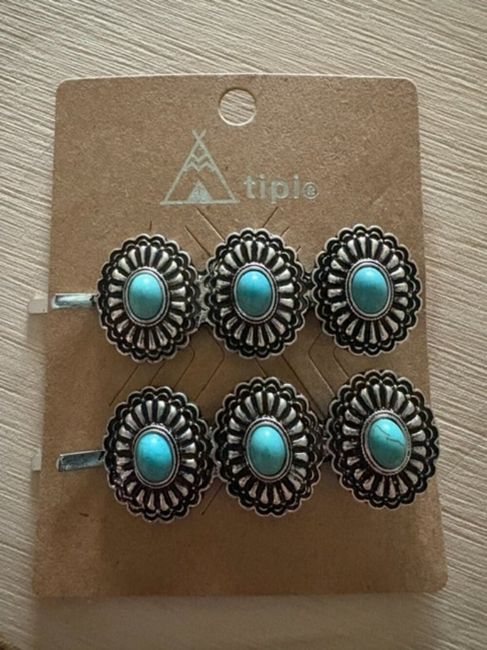 TIPI Western Turquoise Bobby Pin Set of 2 NWT
